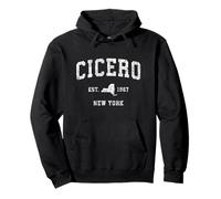 Cicero New York NY Vintage Athletic Sports Design Pullover Hoodie