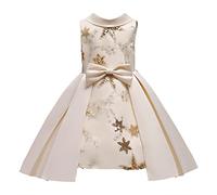 Cichic Girls Party Dress Summer Sequin Flower Pageant Kids Sleeveless Birthday Princess Wedding Bridesmaid Special Occasion Sleeveless Prom Gown 9-10 Years Champagne