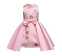 Cichic Girls Princess Dress Sequin Flower Pageant Wedding Birthday Party Special Occasion Sleeveless Prom Gown 2-3 Years Pink