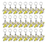 CiciBear 24 Pack Banana Keychains, Banana Themed Party Decoration for Guests, Baby Shower, School Party, Kids Birthday