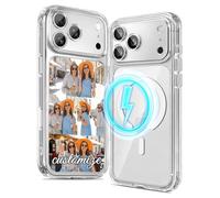 CICIBER Custom Photo Case for iPhone 17 Pro Case - Personalized Phone Case with Magnetic, Shockproof 4-Corner Protection, Precision Camera Cutouts, HD Print Clear TPU, (4 Photos)