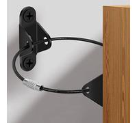 CICICO 10 Pcs Furniture Anchors, Baby Proofing, Anti-Tip Metal Baby Furniture Straps, Baby Safety Wall Anchor, for Cabinet, Wardrobe, Drawers, Dresser, Bookshelf(400lbs Tension) (Black)