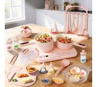 Cicicooie Mini Real Kitchen Food Making Games, Junior Easy Montessori Educational (Pink)