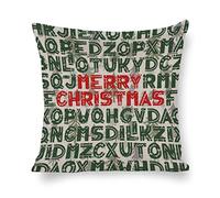 CICIDI Merry Christmas Decorative Throw Pillow Covers, Cotton Linen Square Pillow Case Cushion Cover for Bedroom Couch Sofa Car Decor