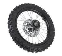 ciciglow 14 Inch Front Rim Wheel 60/100-14 2.5-14 Tire Assembly for Pit Dirt Bike KLX65 Apollo Kayo SSR 125 140, 15mm Rim Axle Includes Brake Rotor