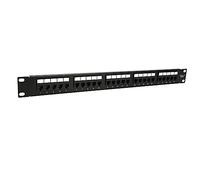 ciciglow 25 Port CAT3 Patch Panel, Anti Interference, Gold Plated Pin RJ11 Through Coupler with Metallic Paint for 19 Inch Rack Cabinet, Designed for CAT3 Cabling