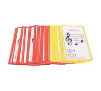 ciciglow 50 Pcs Music Flash Cards, Double Sided Laminated Flash Cards, Color Coded Double Sided Piano Note for Beginners, Professionals