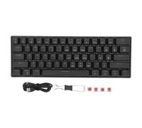 ciciglow 61 Key Mechanical Gaming Keyboard, Portable LED Backlit Keyboard Mechanical Red Switches Wired USB C Keyboard for Windows PC Laptop