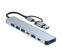 ciciglow 7 in 1 USB C Hub Charging Plug and Play Aluminum Alloy Docking Station for Keyboards PC