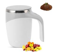 ciciglow Automatic Magnetic Stirring Coffee Mug, USB Rechargeable Self Stirring Mug Electric Mixing Cup for Milk Cocoa At Office Kitchen Travel 380ML (White)