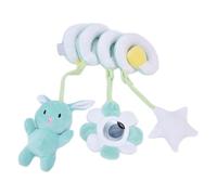 ciciglow Baby Plush Animal Stroller Toys,Spiral Activity Hanging Toys Ringing Bell Crib Stroller,Plush Take Along or Carrier Sensory (Green)