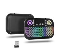 ciciglow Backlit Mini Keyboard with Touchpad, Rechargeable USB Build In Battery Keyboard with Receiver Portable Keyboard Remote Control for Laptop PC TV Box