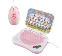 ciciglow Bilingual Chinese English Learning Small Laptop Compact and Portable Educational Toy Kids Computer with LED Lights PS Material