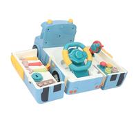 ciciglow Bus Toy with Teaching Meaning,Simulation Steering Wheel Driving Toy,Multifunctional Transforming School Bus to Steering Wheel for Kids