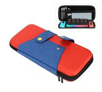 ciciglow Carrying Case for , Dual Zippers Portable EVA Hard Shell Game Console Storage Handbag for Storage Bag(Red Blue)