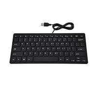 ciciglow Computer Keyboard, 78-Key Mini Ultra-thin Keyboard with USB Interface, Black/White USB Wired Keyboard Fit for Notebook/Desktop(Black)