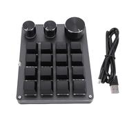 ciciglow Custom Keypad, Programmable 16 Key Small Mechanical Keyboard with 3 Layers and LED Light, for Gaming and Shortcut Functions, Wired TYPE C Connection (Black)