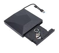 ciciglow External DVD Drive, USB 3.0 + Type-C Portable CD/DVD+/-RW Drive/DVD Player for Laptop CD ROM Burner Compatible with Laptop Desktop PC Windows XP/2000/2003/7/8/10/Vista/OS X(black)