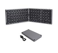 ciciglow Foldable Bluetooth Keyboard, Ultra-thin Portable Wireless Keyboard Rechargeable Full Size Folding Keyboard Compatible with Android Windows Smartphone Tablet and Laptop(Iron gray)