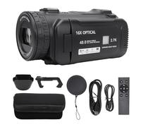 ciciglow Handheld Video Camcorder, 2.7K 48MP 16X Digital Zoom, 64X Hybrid Zoom Vlogging Camera with 4inch Rotation TFT Screen, Compact Travel Video Camera Webcam with Fill Light