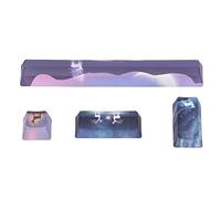 ciciglow Keycaps, 4Pcs DIY Keycaps Kit PBT Elk Pattern Five Sides Sublimation Custom Keycap Space/ESC/Enter/Numpad Enter Keycap for Mechanical Keyboard