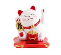 ciciglow Luck Cat, Solar Powered Cute Waving Cat, Good Luck Wealth Welcoming Cats for Home Display(White)