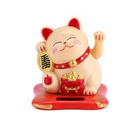 ciciglow Luck Cat, Solar Powered Cute Waving Cat, Good Luck Wealth Welcoming Cats for Home Display(Yellow)