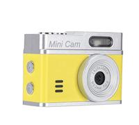 ciciglow Mini Keychain Digital Camera, 12MP 1080P 0.96" Screen Retro Camera, Portable Photo Video Cameras with LED Fill Light for School Travel Photography (Yellow)