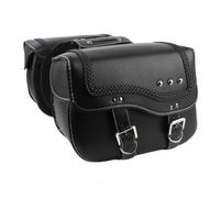 ciciglow Motorcycle Saddlebags, 30L Large Capacity Saddle Bags Motorcycles Adjustable Strap PU Leather Motorcycle Luggage Bag 13.8 X 6.3 X 10.8 Inches