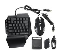 ciciglow One - Handed RGB Gaming Keyboard and Mouse Combo, USB Wired LED Backlit Keyboard with Mouse and Converter, 35 Keys Mini Gaming Keypad Set for Android, for iOS 13.4 Or Less