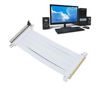 ciciglow PCIe 5.0 X16 Riser Cable, 30cm, Compatible with RTX4090, RX8900, Plug and Play, High Speed 128Gbps, White, Indoor Use