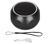 ciciglow Portable Bluetooth Speaker, Mini Wireless Speaker Aluminum Alloy Material Cute Appearance, with Lanyard for Shower Bike Car Travel(black)