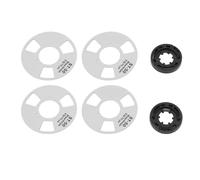 ciciglow Reel to Reel Cassette Tape, 40mm DIY Metal Blank Cassette Tape with 4 Reels 2 Wheel for Music Recording (Silver)