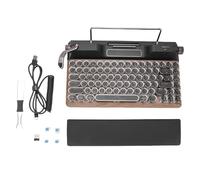 ciciglow Retro Typewriter Mechanical Keyboard, 83 Keys 5.0 Wireless with Replaceable Blue Switches and RGB Backlight, for Desktop PC Laptop Tablet Phone