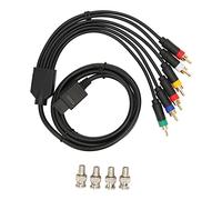 ciciglow RGB RGBS Composite Cable Cord, Multifunctional AV Cable with 4 BNC Heads for NGC N64 SFC SNES Game Console