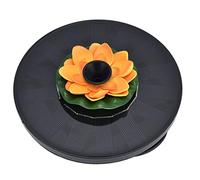 ciciglow Solar Fountain for Bird Bath,Solar Powered Fountain Pump 1.4W Free Standing Floating Birdbath Water Pumps for Garden, Patio, Pond and Pool Outdoor,Lotus Solar Fountain(Yellow)