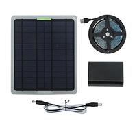 ciciglow Solar Plant Growth Light Strip, 20W IP65 Waterproof LED Plant Growing Lamp with Battery Box for Greenhouse Hydroponic Plant, Garden Flowers