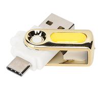 ciciglow TF Card Reader,Portable Memory Card Reader,2 in 1 TF to USB Adapter Support Plug and Play Compatible with TypeC OTG Mobile Phone (Yellow)