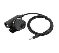 ciciglow U94 PTT Military Adapter, Push to Talk Walkie Talkie Connector Headset Cable Plug with Clip for 3.5mm Mobile Phone