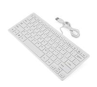 ciciglow USB Wired Keyboard for Laptop and Desktop,A Simple Computer Keyboard and Easy to Use USB Keyboard Wired, 78 Slim Keys,Plug and Play High Sensitivity for PC (White)
