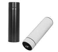 ciciglow Water Bottle with LED Temperature Display, Double Walled Vacuum Insulated Water Bottle, 304 Stainless Steel Smart Water Bottle, & Leak Proof Travel Mug for Office(Black)