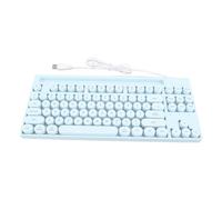 ciciglow Wired Keyboard, 87 Keys USB Wired Keyboard Punk Round Keycaps Gaming Keyboard with Light and Stand for Computer Laptop PC (Blue)