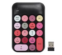 ciciglow Wireless Number Pads, Numeric Keypad Numpad 18 Keys with Vintage Round Keycap Portable 2.4 GHz Number Keyboard for Laptop, PC, Desktop(x910 black mixed color wireless keypad)