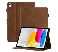 Cicili Case for iPad (A16) 11th Generation 11 Inch 2025/iPad 10th Generation 10.9 Inch 2022, Stand Hard Back PU Leather Cover Embossed Flower Multi-Angle Stand with Auto Wake/Sleep, Brown