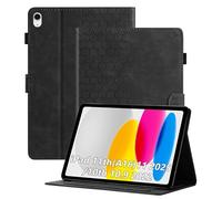 Cicili Case for iPad (A16) 11th Generation 11 Inch 2025/iPad 10th Generation 10.9 Inch 2022, Stand Hard Back PU Leather Cover Embossed Flower Multi-Angle Stand with Auto Wake/Sleep, Black