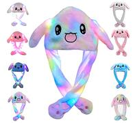 CICILIAYA Funny Plush Bunny Hat Ear Moving Jumping Rabbit Animal Flap Cap Unisex for Women Girls Children Party Holiday Halloween Easter Christmas Birthday Dressup Cosplay Costume Gift (Colorful 2)