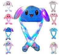CICILIAYA Funny Plush Bunny Hat Ear Moving Jumping Rabbit Cute Animal Flap Cap Unisex for Women Girls Children Party Holiday Halloween Easter Christmas Birthday Dressup Cosplay Costume Gift (Blue 2)