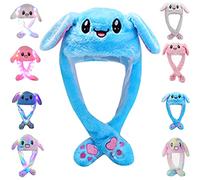 CICILIAYA Funny Plush Bunny Hat Ear Moving Jumping Rabbit Fun Cute Animal Flap Cap Unisex for Women Girls Children Party Holiday Halloween Easter Christmas Birthday Dressup Cosplay Costume Gift (Blue)