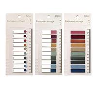 CICILIAYA Index Tabs with Ruler, 3 Pack 600 Pieces Sticky Note Marker, Writable and Repositionable File Flags Colored Page Markers Labels for Reading Notes, Notebook, Books, Classify Files (Color-B)