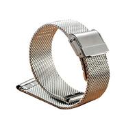 Cicilin Stainless Steel Bracelet Watchbands Watch Straps for Men Women Mesh Solid Links 18mm Silver